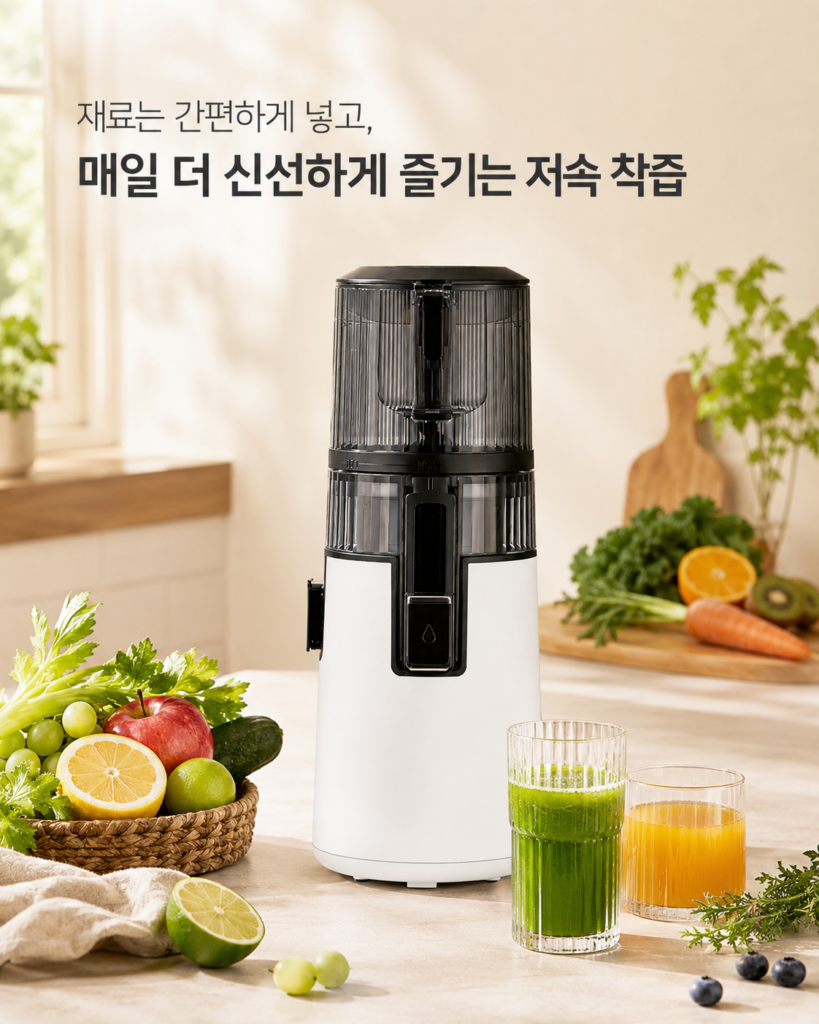 건강 유튜브 착즙기 추천 휴롬 H410 당근사과주스 ABC주스 채소과일 착즙 1.8L 이지클린 제품 이미지