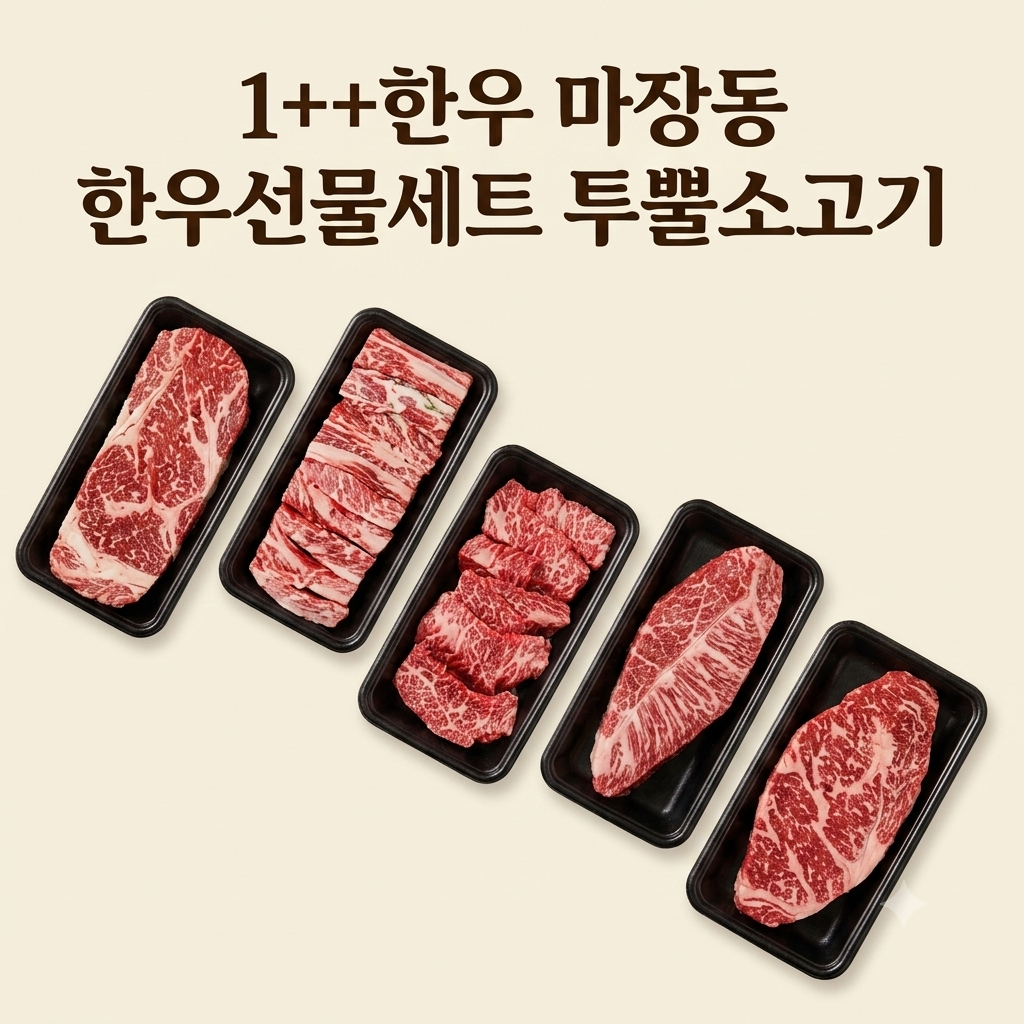 10만원대 추석 한우선물세트 럭키푸드 마장동 한우 1++등급 1.2kg 구이용 부모님 명절선물 제품 이미지